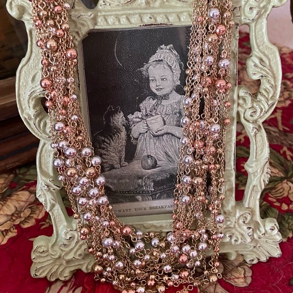 NWT Talbots Necklace, Rose Gold/Gold/Silver Balls - Picture 3 of 6